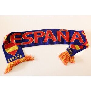 Spain National Team Soccer Fringe Scarf  Spanish Fútbol Polar Fleece Wrap